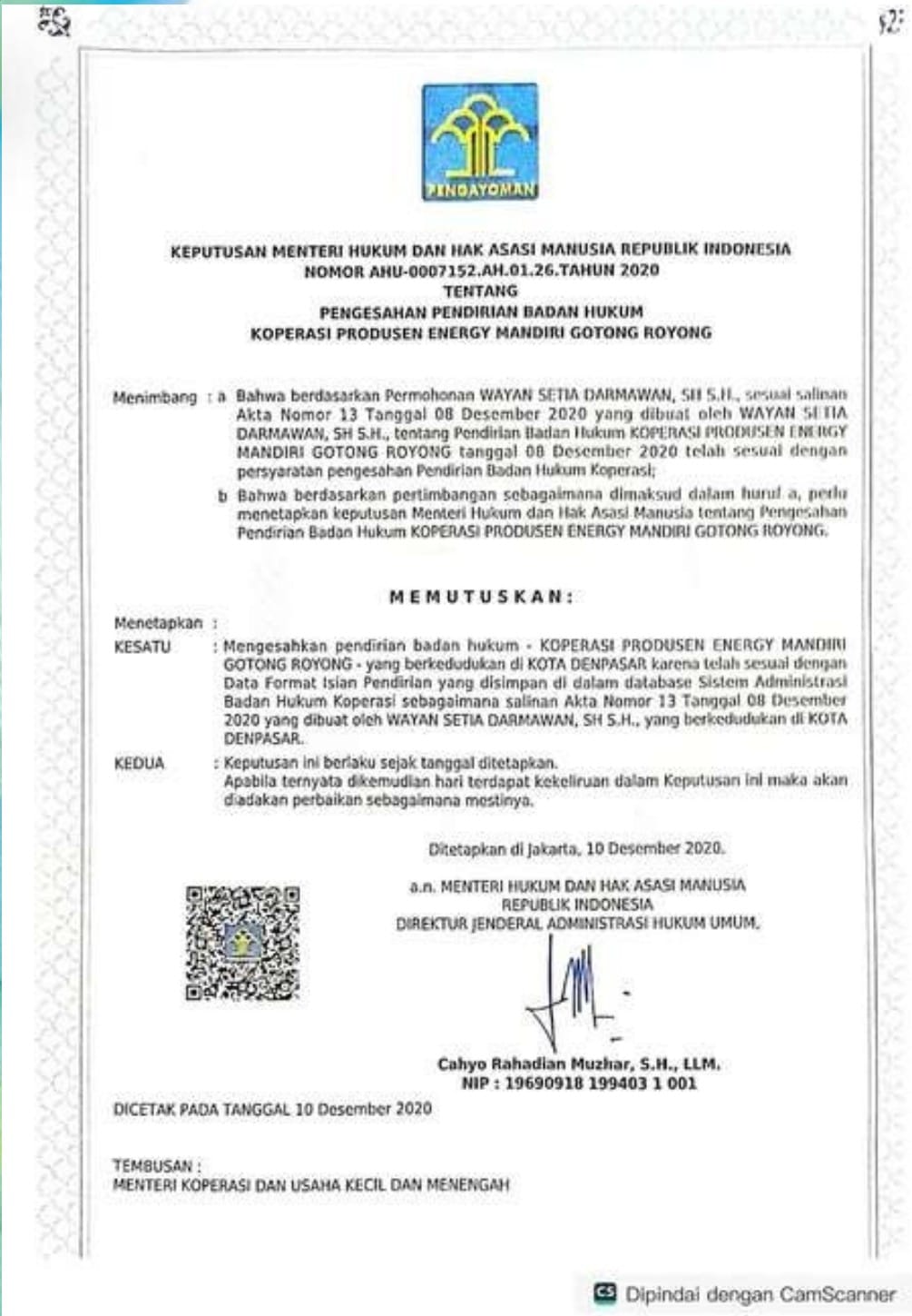 SK Kementerian Hukum dan HAM